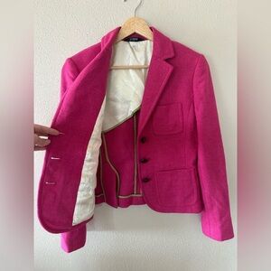 J.crew Robert Noble Herringbone Tweed Blazer Pink